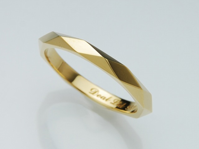 DIA SHAPE STUDS RING(K18)