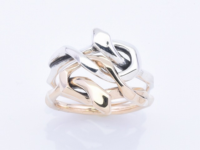 KNOT SNAKE RING DOUBLE:K10コンビ