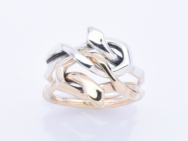 KNOT SNAKE RING DOUBLE：K10コンビ